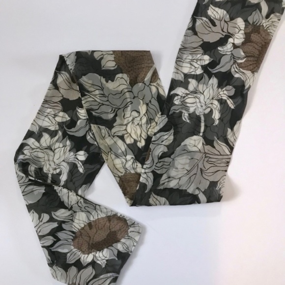 Three Scarf Collection Cream Olive Grey Floral - Picture 6 of 8
